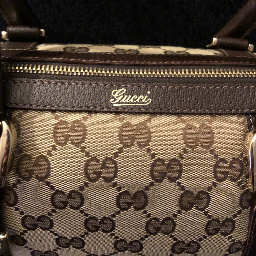 100% AUTHENTIC GUCCI ABBEY GG CANVAS BOSTON BAG - Picture 2 of 16